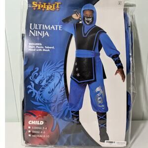 Spirit Halloween Blue Ninja Childs Halloween Costume Size Medium 8-10 New